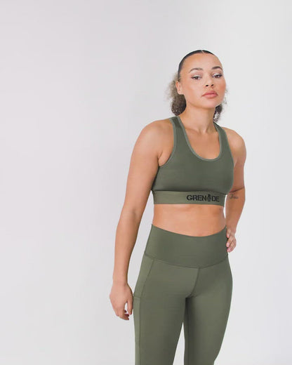 Women's Recruit Sports Bra - Army Green