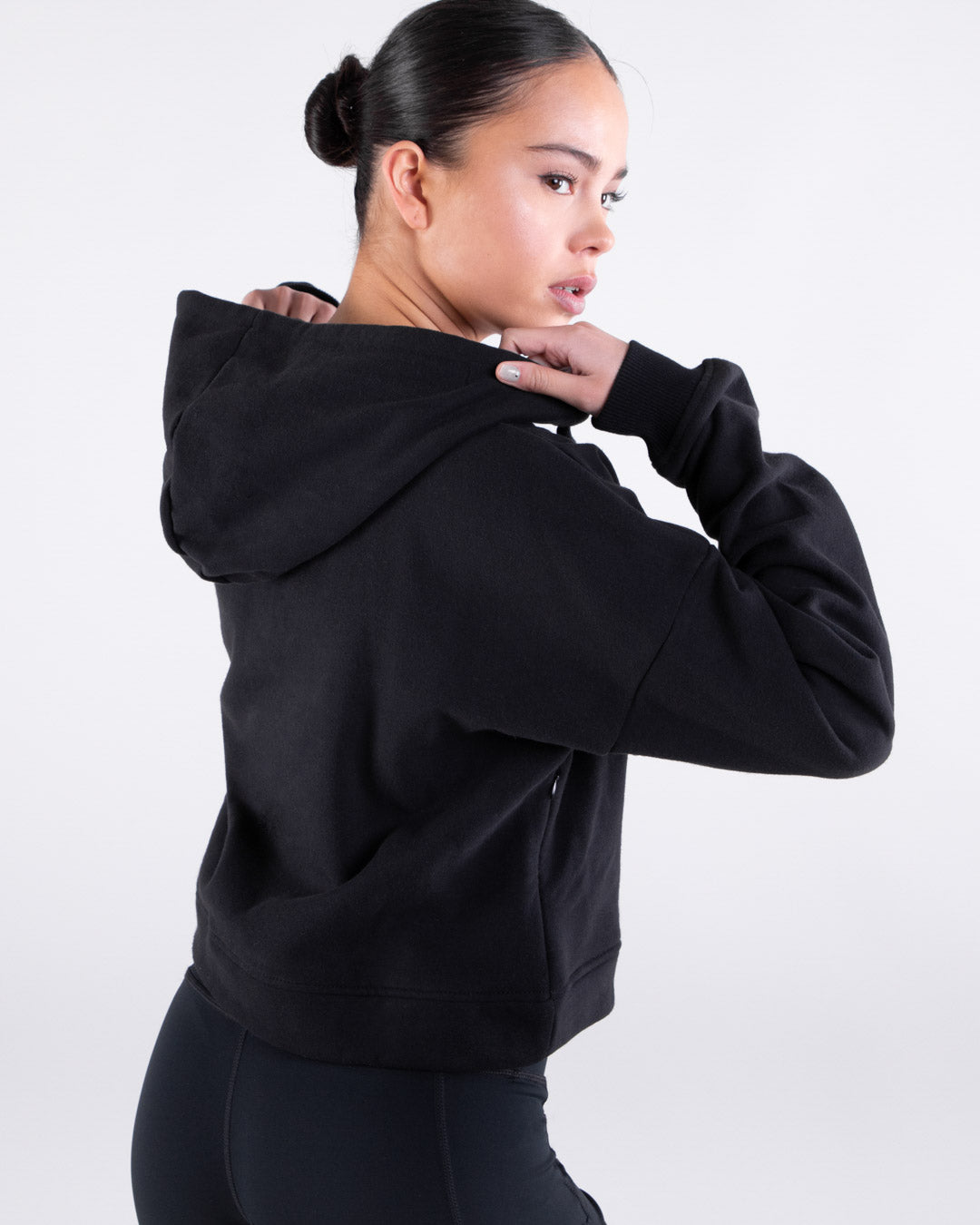 Grenade Womens Cropped Hoodie in Black